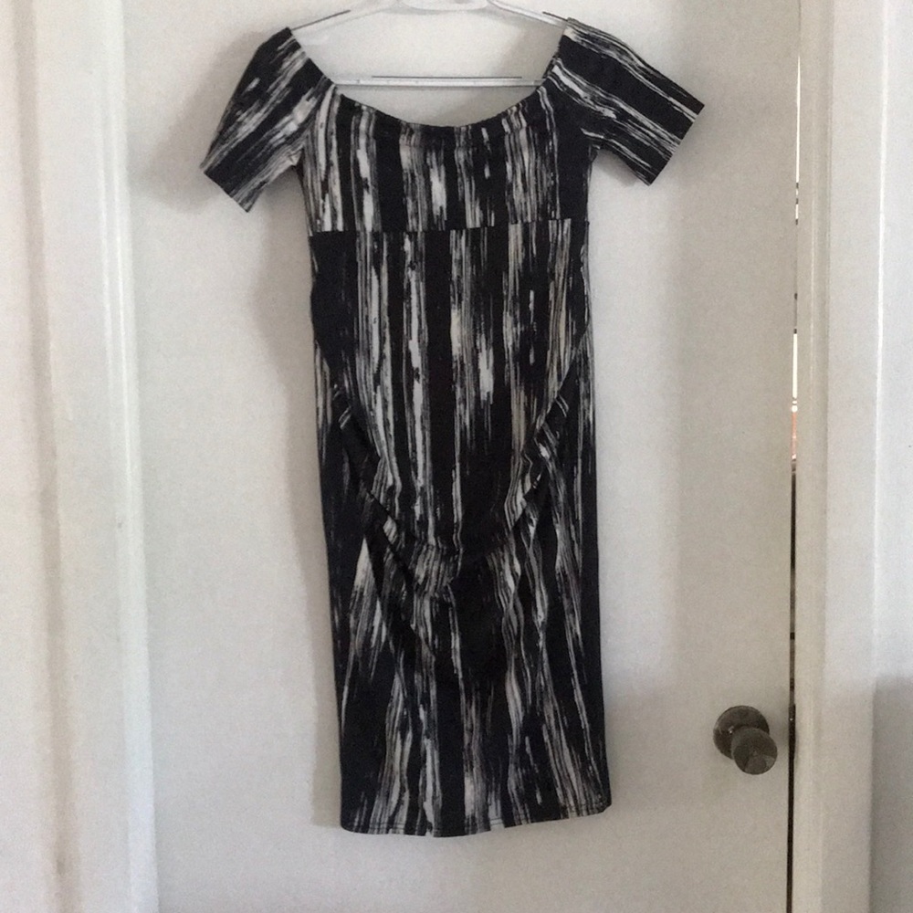 Off the shoulder ASOS maternity midi dress